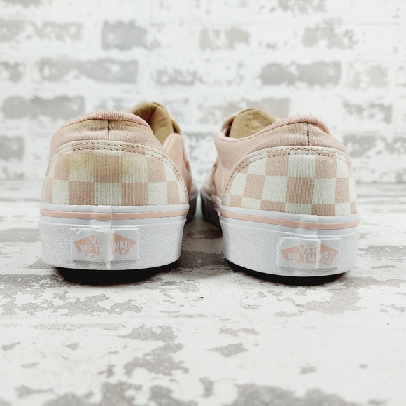 Vans Blush and Cream Checkered Slip-On Sneakers - Picture 6 of 13